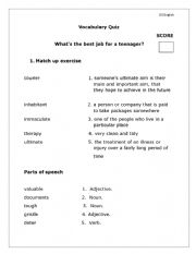 VOCAB QUIZ ABOUT JOBS