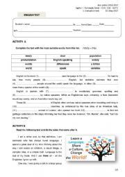 English Worksheet: 10th form test