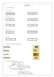 English Worksheet: GREETINGS TEST