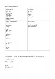 English Worksheet: Movers expressions