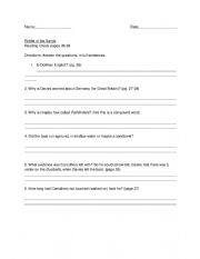 English Worksheet: Riddle of the Sands reading check