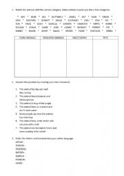English Worksheet: Animals for begginers