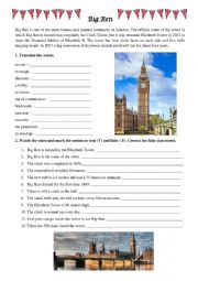 Big Ben video worksheet