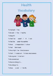 English Worksheet: Health Problems