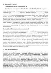 English Worksheet: 3rd Form  Mid  Term 3  Test 