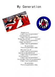 English Worksheet: The Who - My Generation