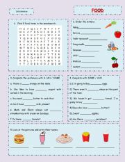 Food wordsearch