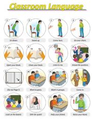 English Worksheet: classroom language poster