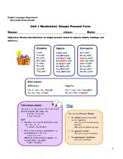 English Worksheet: Simple present tense