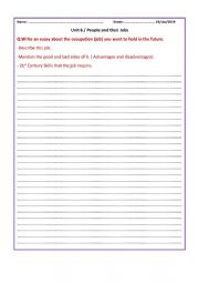 English Worksheet: Writing Essay- Future Job