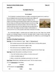 English Worksheet: Taj Mahal