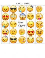 Emoji Bingo Card