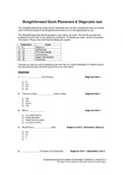 English Worksheet: Placement Test
