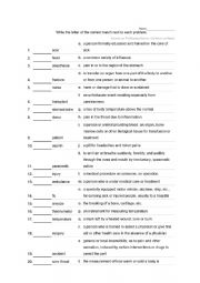 English Worksheet: Medical vocabulary