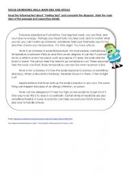 English Worksheet: Reading skills: main idea and supporting details