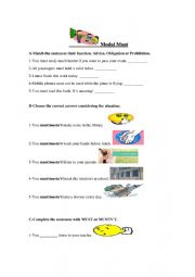 English Worksheet: Modal must