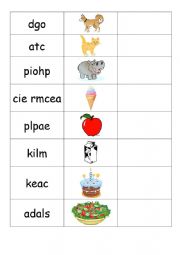 English Worksheet: scramble words - Review