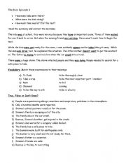 English Worksheet: The rain - episode 1 - version 2