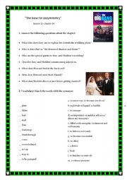 English Worksheet: THE BIG BANG THEORY- THE BOW-TIE ASSYMMETRY