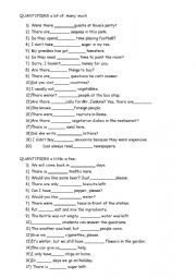 English Worksheet: A little A few