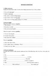 English Worksheet: revision grammar tasks