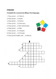 English Worksheet: Languages crosswords