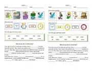 English Worksheet: Time and Routine Quiz