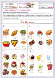 English Worksheet: At the restaurant 
