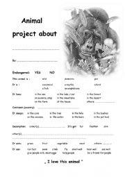 English Worksheet: Gorrila project