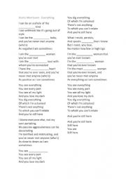 English Worksheet: song