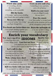 A poster IDIOMATIC EXPRESSIONS (part 2)