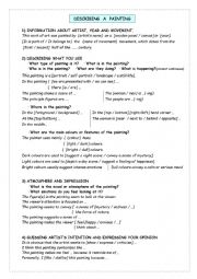 English Worksheet: Describing a painting_