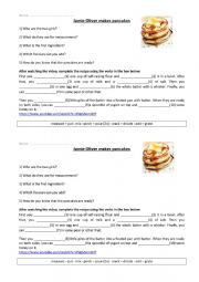 English Worksheet: Jamie Oliver makes pancakes_listening