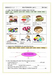 Relationships :8th  form  module 5 lesson 1