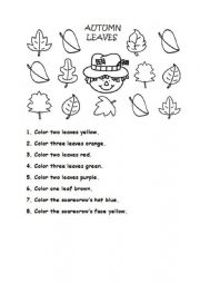 English Worksheet: Autumn colouring