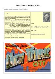 Percy Jackson postcard activity