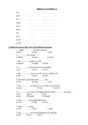English Worksheet: Irregular verbs practice Part 3 (letters G-L)