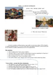 English Worksheet: India : a land of contrasts 
