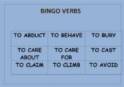 IMPORTANT VERBS BINGO