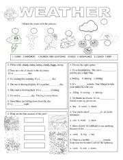 English Worksheet: WEATHER :)
