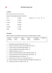 English Worksheet: the perfect cup of tea