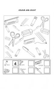 English Worksheet: school objects