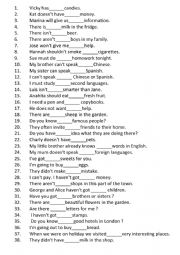 English Worksheet: some any