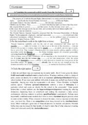 English Worksheet: language tasks designed for 2nd formers