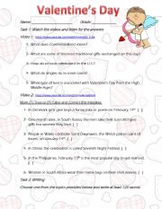 Valentines Day celebrations around the world - Listening/Writing