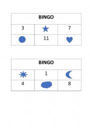 English Worksheet: Bingo Numbers 1-12