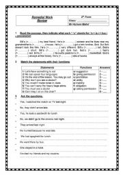 English Worksheet: remedial work 8th grade Tunisian prep schools 