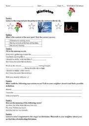 Song worksheet mistletoe