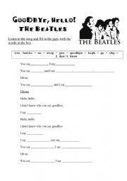 English Worksheet: Hello goodbye