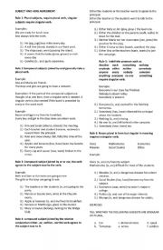 English Worksheet: Subject Verb Agreement